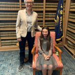 Governor Kotek and Kid Governor Lea in the Ceremonial Office.